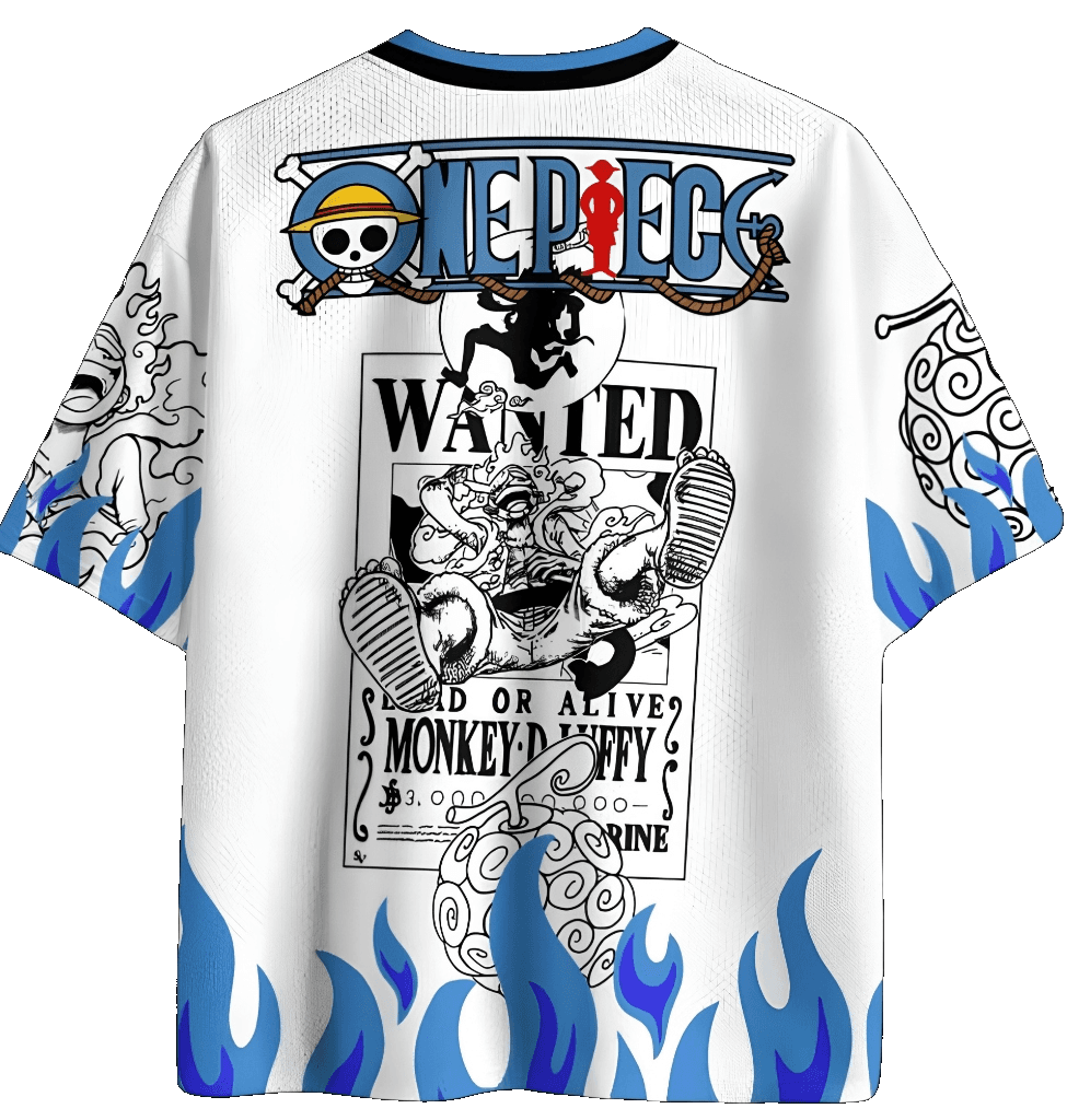One Piece Luffy Blue Flame Jersey view 4