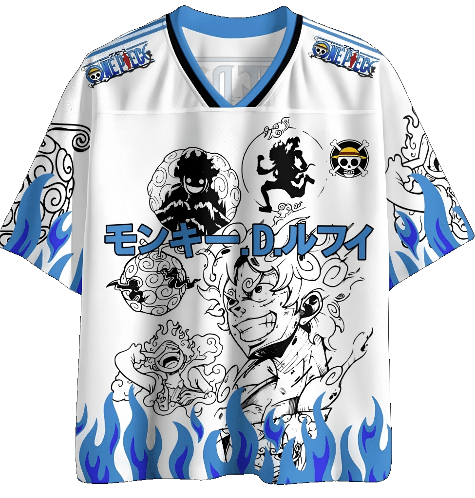 One Piece Luffy Blue Flame Jersey view 2