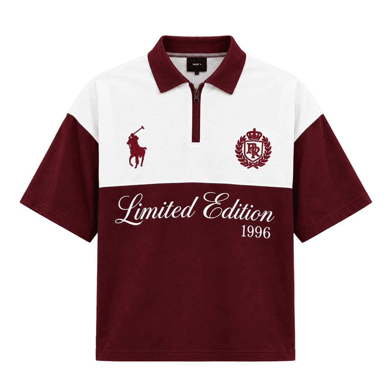 1996 Vintage Red Quarter-Zip Polo view 2