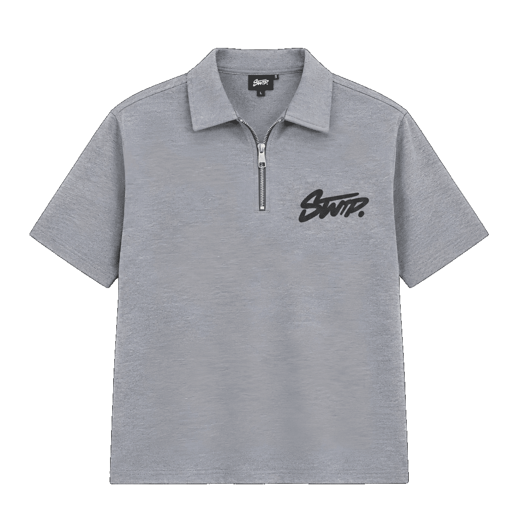 STWD Vintage Quarter-Zip Polo (Heather Grey) cutout